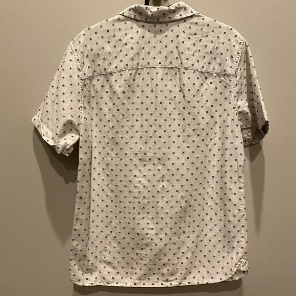 Goodfellow SS Button-Down White w/ Black X Pattern - Picture 3 of 5